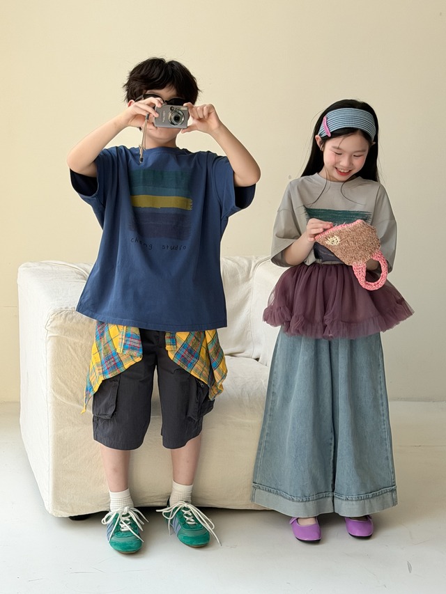 【KID】ガールズゆったりワイドデニムロングパンツ - 9