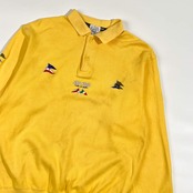 SINA COVA シナコバ  国旗デザイン 長袖 ポロシャツ M/イエロー メンズ トレーナー風生地