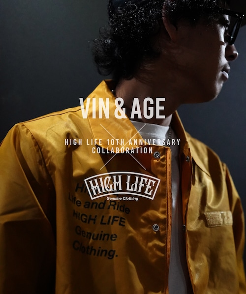 【Vin & Age × HIGH LIFE】ベンチレーションコーチジャケット【MUSTARD】