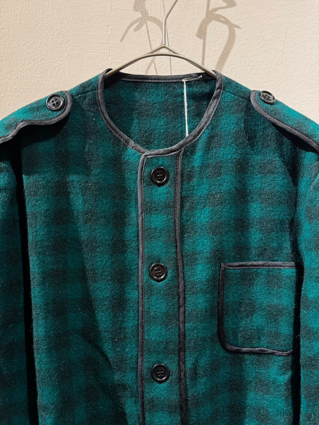 1960's~70's ヴィンテージノーカラーウールジャケット