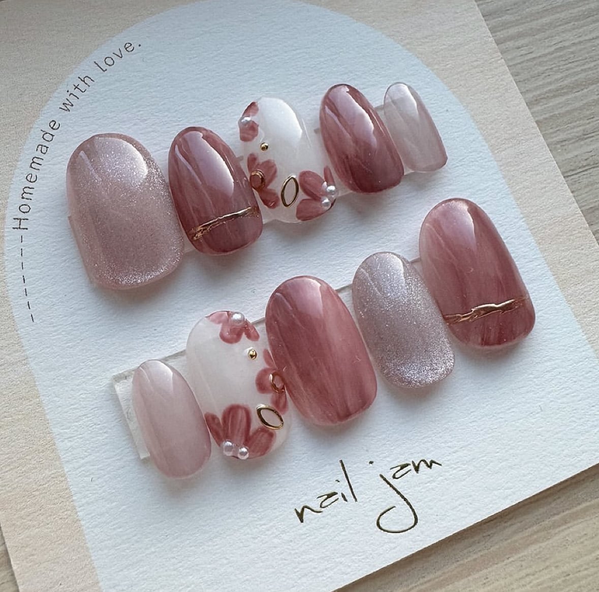 ダスティーピンク&マグネットネイル 【No.023】 | nail jam 【ネイル