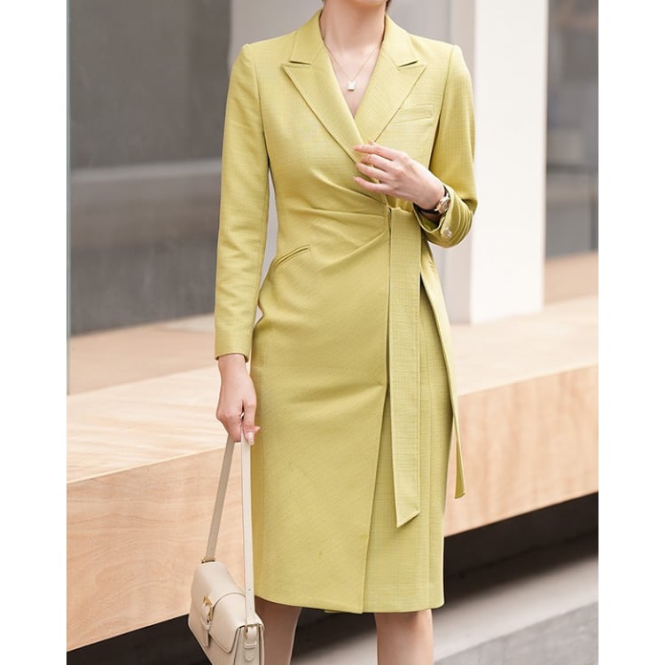 テーラード ミディ丈 ワンピース ◆2col YH9777