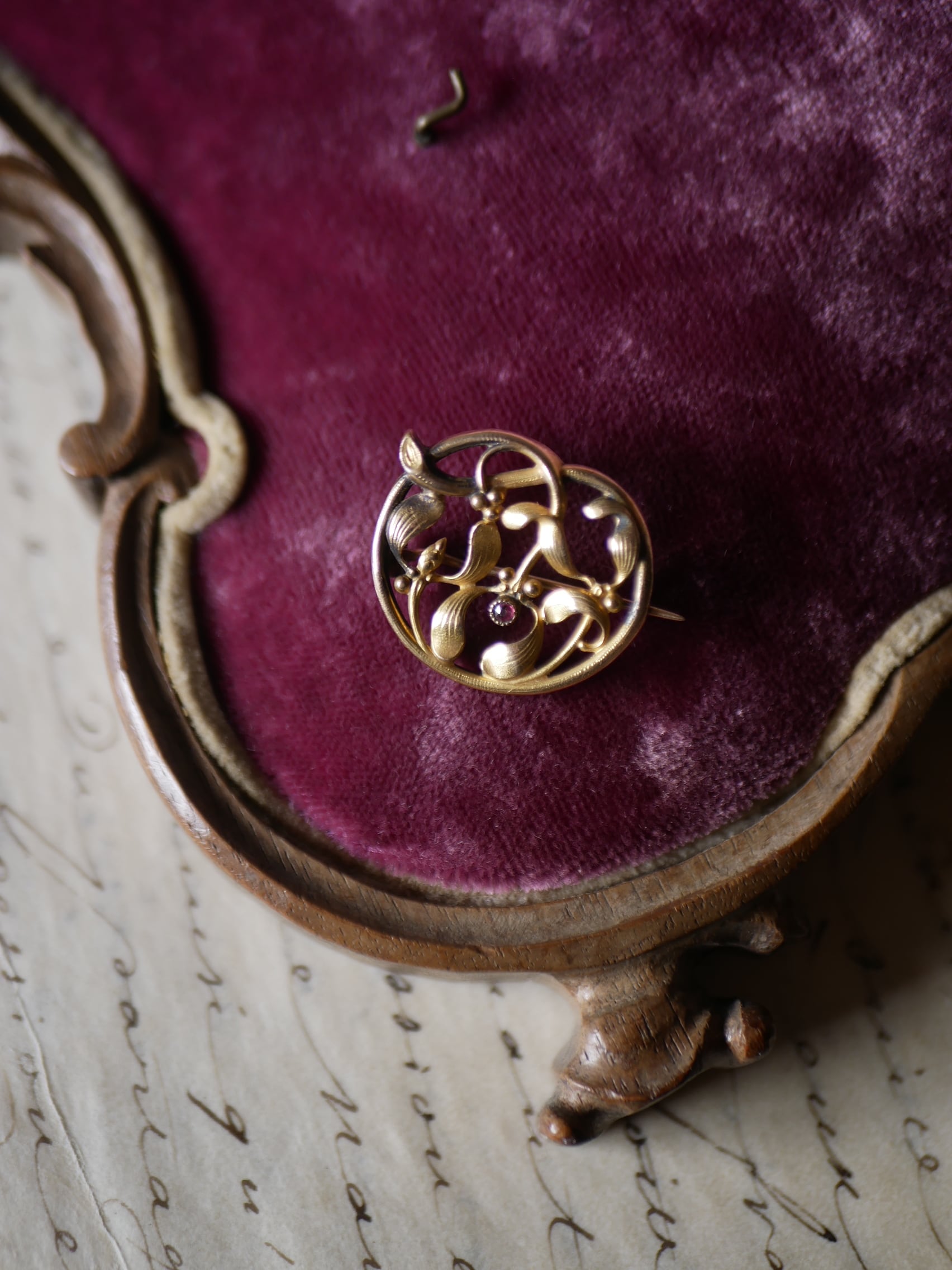 FIX ヤドリギ 宿り木 フランスアンティーク ブローチ アンティークのある暮らし ブロカント