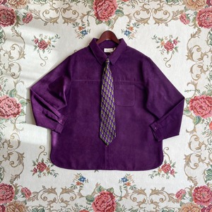 faux suede shirt & necktie【set】