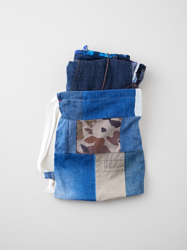 デニムリメイク2WAYラップスカート＜ブラウン×ブルー＞