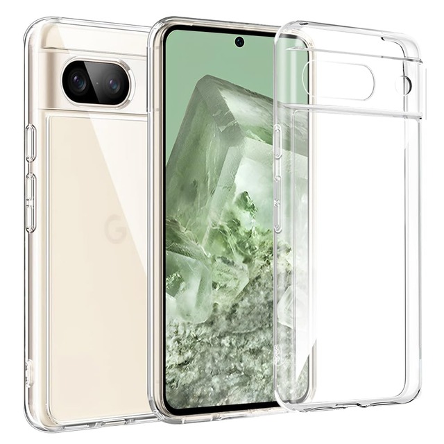 Kakuki For Google Pixel 8A ケース TPU+PC 黄ばみ無し ピクセル8A クリアカバー ストラップホール付 レンズ保護 米軍MIL規格取得 耐衝撃 落下防止 軽量 透明全面保護カバー (Pixel 8A 対応) ﻿