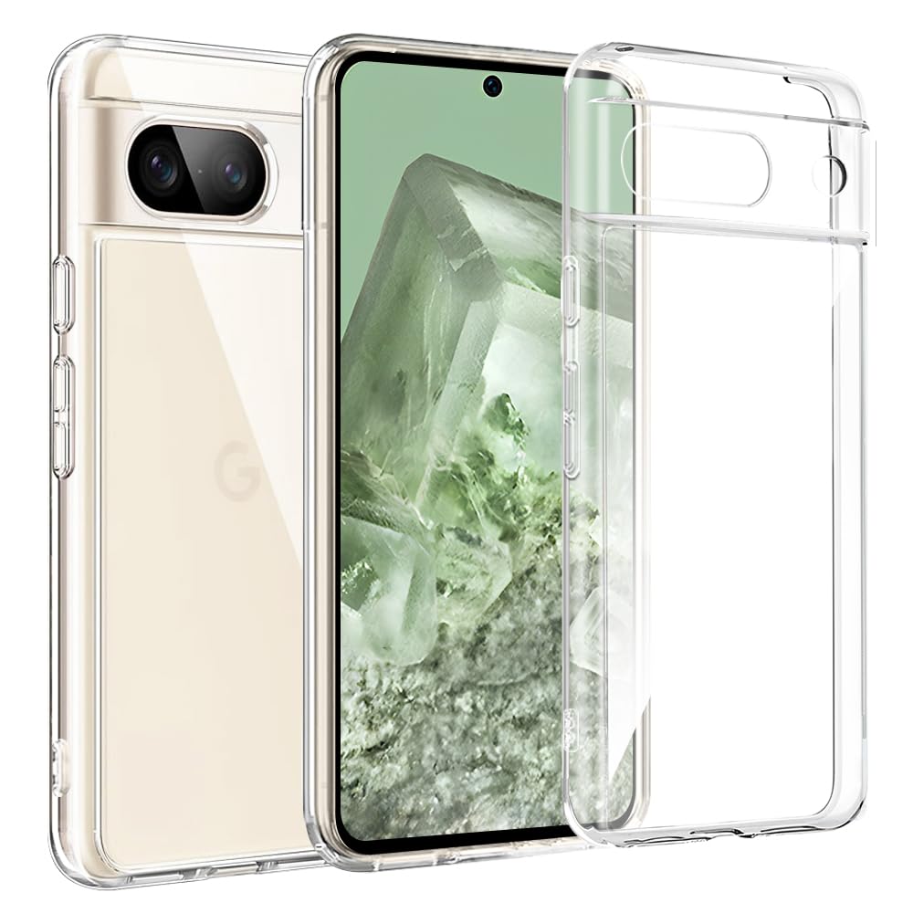 Kakuki For Google Pixel 8A ケース TPU+PC 黄ばみ無し ピクセル8A クリアカバー ストラップホール付 レンズ保護 米軍MIL規格取得 耐衝撃 落下防止 軽量 透明全面保護カバー (Pixel 8A 対応) 