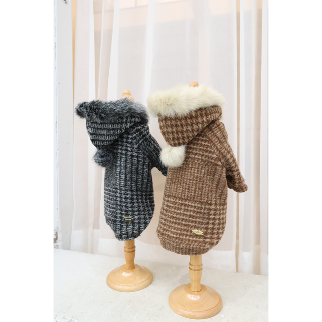 Plaid Fur Lined Hoodie