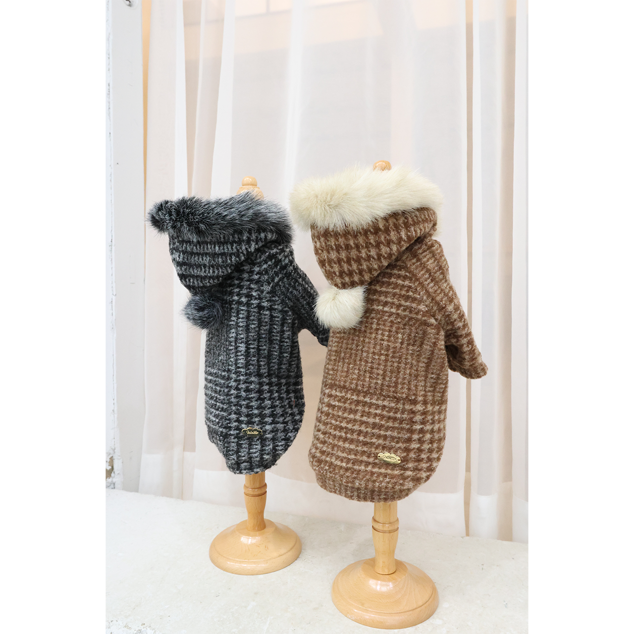Plaid Fur Lined Hoodie