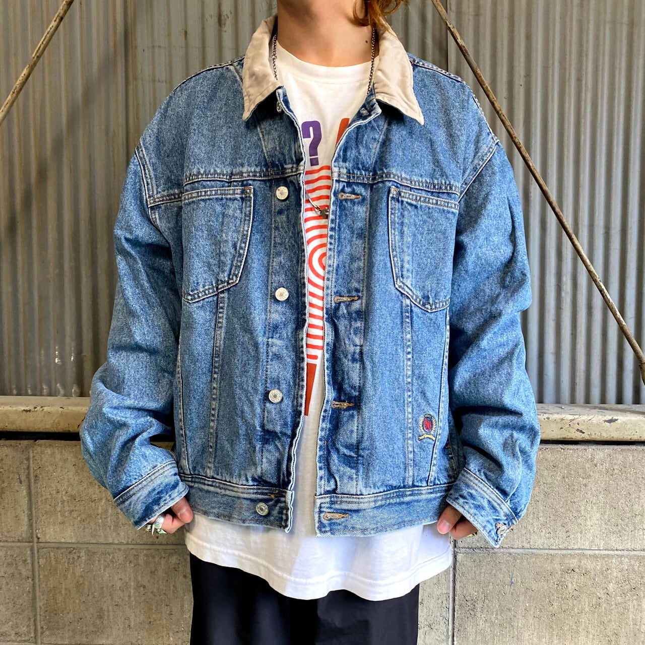 90年代 ビンテージ トミーヒルフィガー デニムジャケット メンズXL 