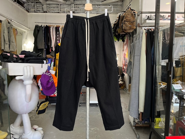 RICK OWENS DRAWSTRING CROPPED PANT BLACK 46 14881