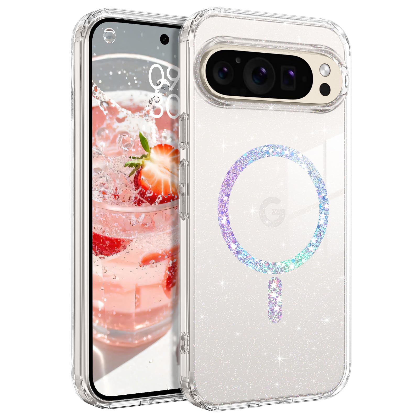 「☆きらきら新シリーズ☆」GaoBao google pixel 10 ケース キラキラ クリア MagSafe対応 黄ばみなし 軽量 薄型 耐衝撃 pixel10 pro ケース 女性用 おしゃれ ワイアレス充電 ストラップ穴付き 透明 可愛い プレゼント グーグルピクセル10/10 Pro カバー クリア
