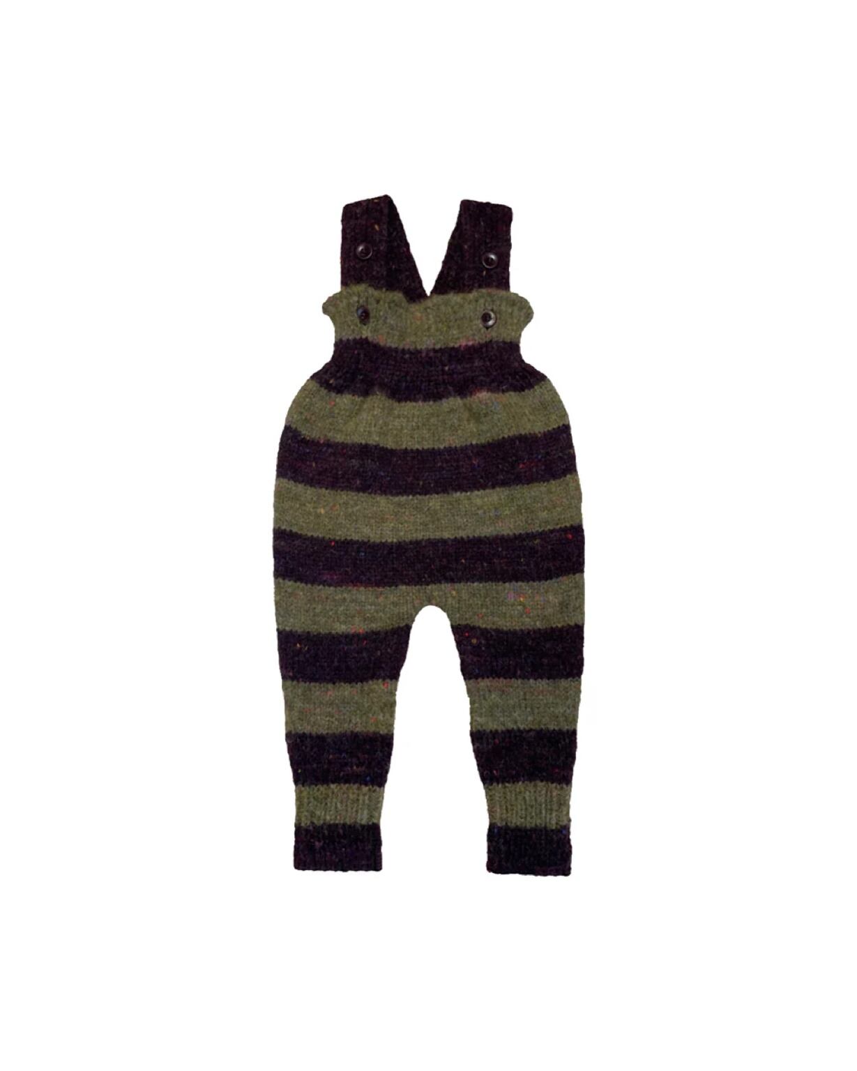 MABLI MOYA DUNGAREES- NETTLE⁄FIG STRIPE⁄ 12m 18m 2y | RESONASON 