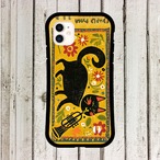 iPhoneケース 黒猫 トランペット 音楽｜金管楽器 北欧レトロ CAT083