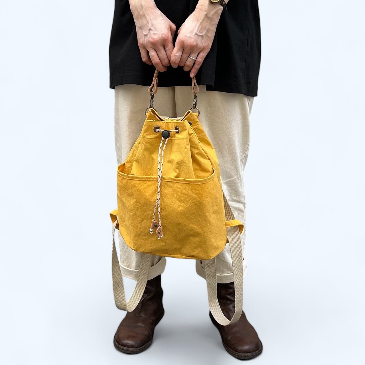 wackomaria leather shoulder poach 巾着ポーチ ワコマリア LEATHER