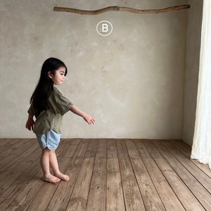 【Bella bambina】ふんわりシルエットの無地T カーキ 80~130cm 240723