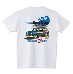 デザインNO.210  : 5.6oz  サーフシリーズ　SURF DOG NO SURF NO LIFE Blue Line Garage Cafe18ネーム入り