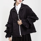 zip ruffle short jacket / l1004