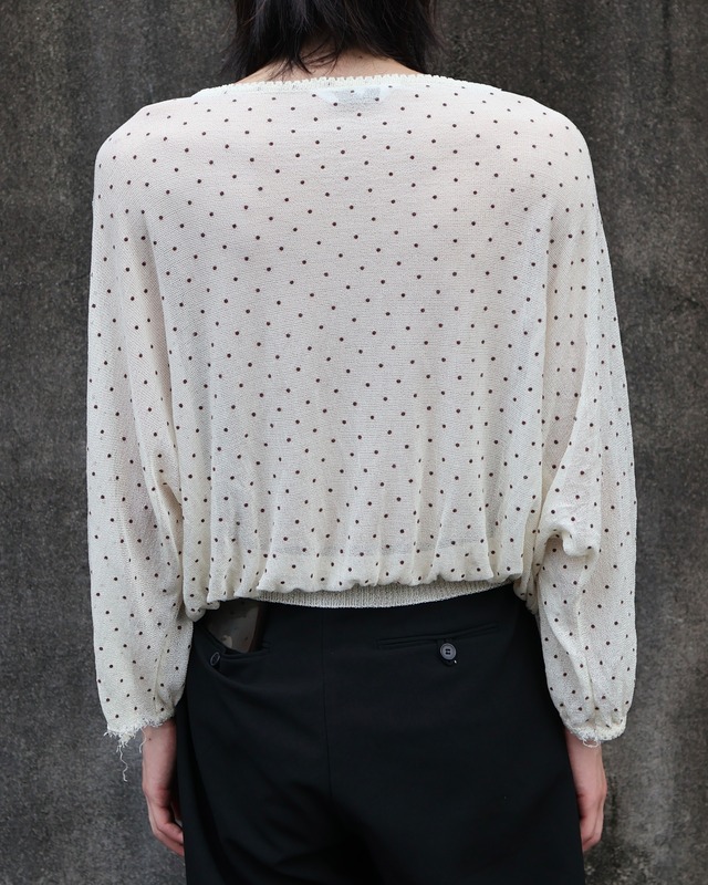 dot dolman sleeve sheer top