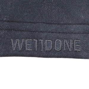 【WE11DONE】BLACK TROMPE L'OEIL DENIM PRINTED T-SHIR
