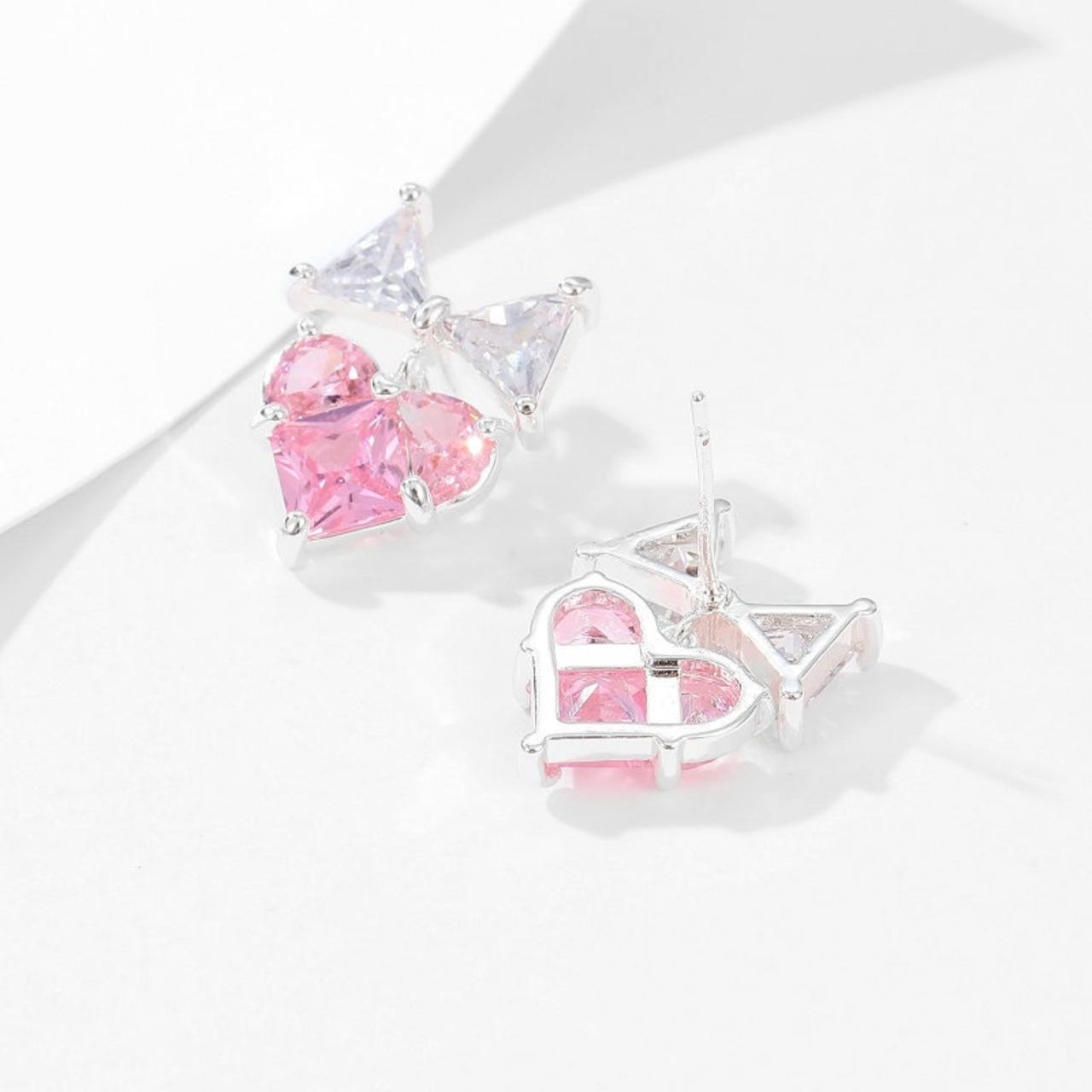 おしゃれ ピンク キラキラ ダイヤモンド ピアス[112] - 3