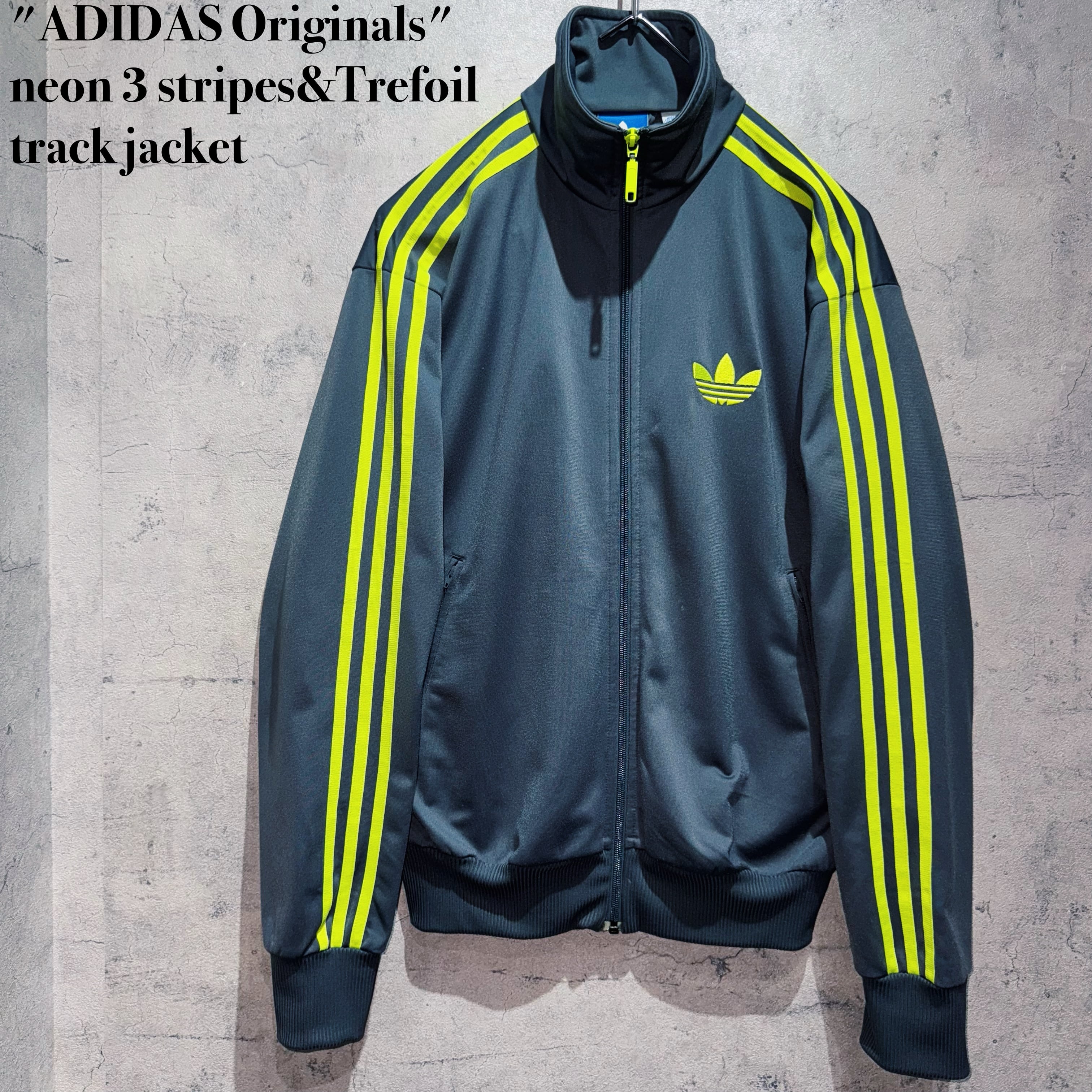 "ADIDAS Originals"neon 3 stripes&Trefoil track jacket