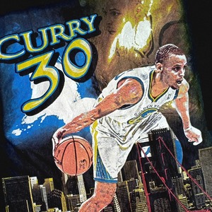 【トップス】男女兼用Stephen curry  vintage ゆったりとしたプリントの長袖Tシャツ 2202281917J