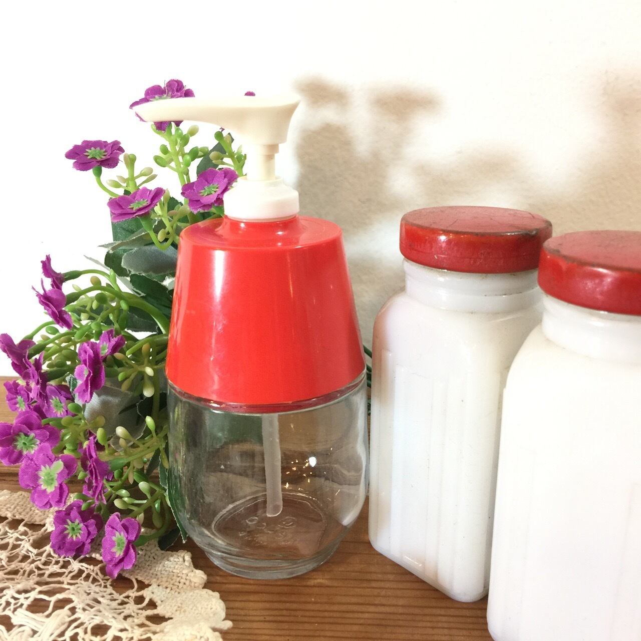 ガラス瓶のポンプボトル キッチン雑貨 BAKAN PLASTICS GLASS cenco USA