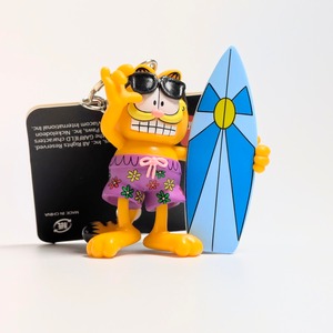 【 Garfield ( ガーフィールド ) 】 3D PVCキーホルダー 『 サーフィン♪ 』 〚アメリカン雑貨 アメトイ〛