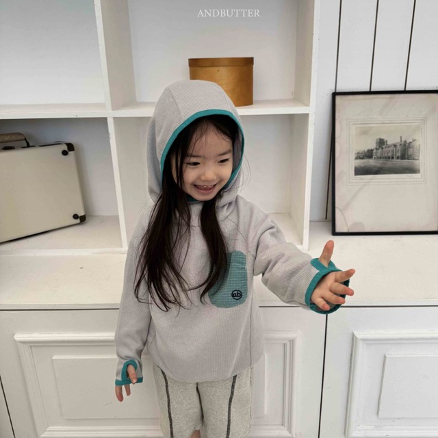 《送料無料》予約:ランナーワッフルフーディ【ANDBUTTER】※ジュニアサイズ