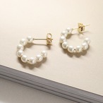 パールフーププチピアス 韓国デザイン GOLD 1.8㎝ 両耳用 軽い付け心地 ミニサイズのパールが一周付いたピアス 結婚式のゲストピアス bittersweet