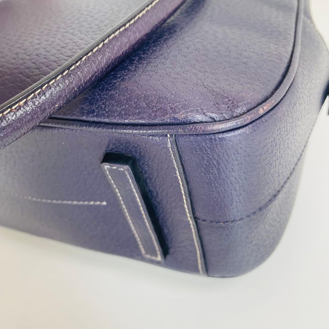 PRADA プラダネイビー レザー ショルダーバッグ | PAY ID