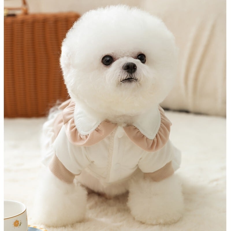 犬の服 ロリータワンピース おしゃれペット 犬用 洋服 裏地起毛で