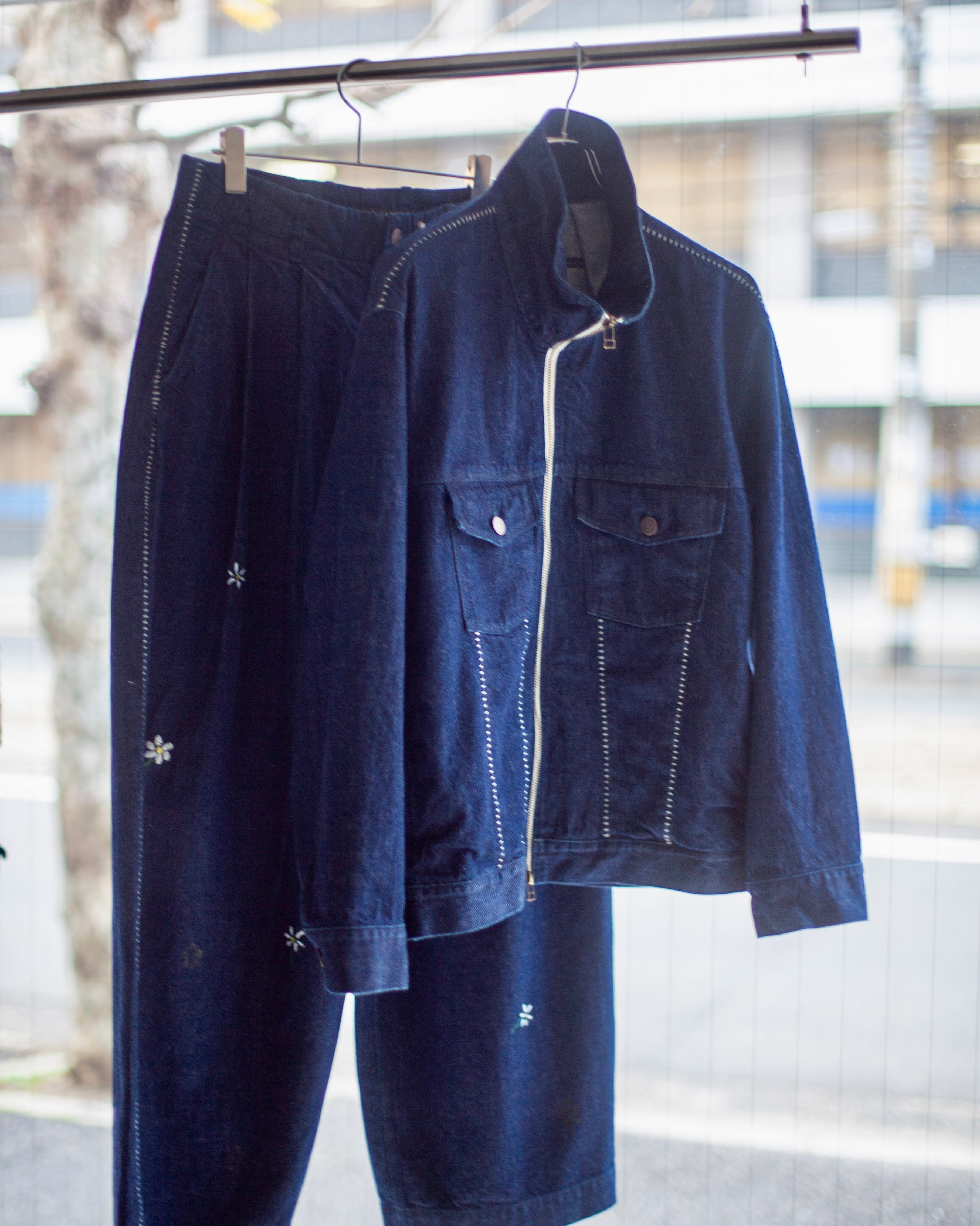 my beautiful landlet 12.5oz DENIM ZIP JACKET - One Wash BLUE-OW | nua
