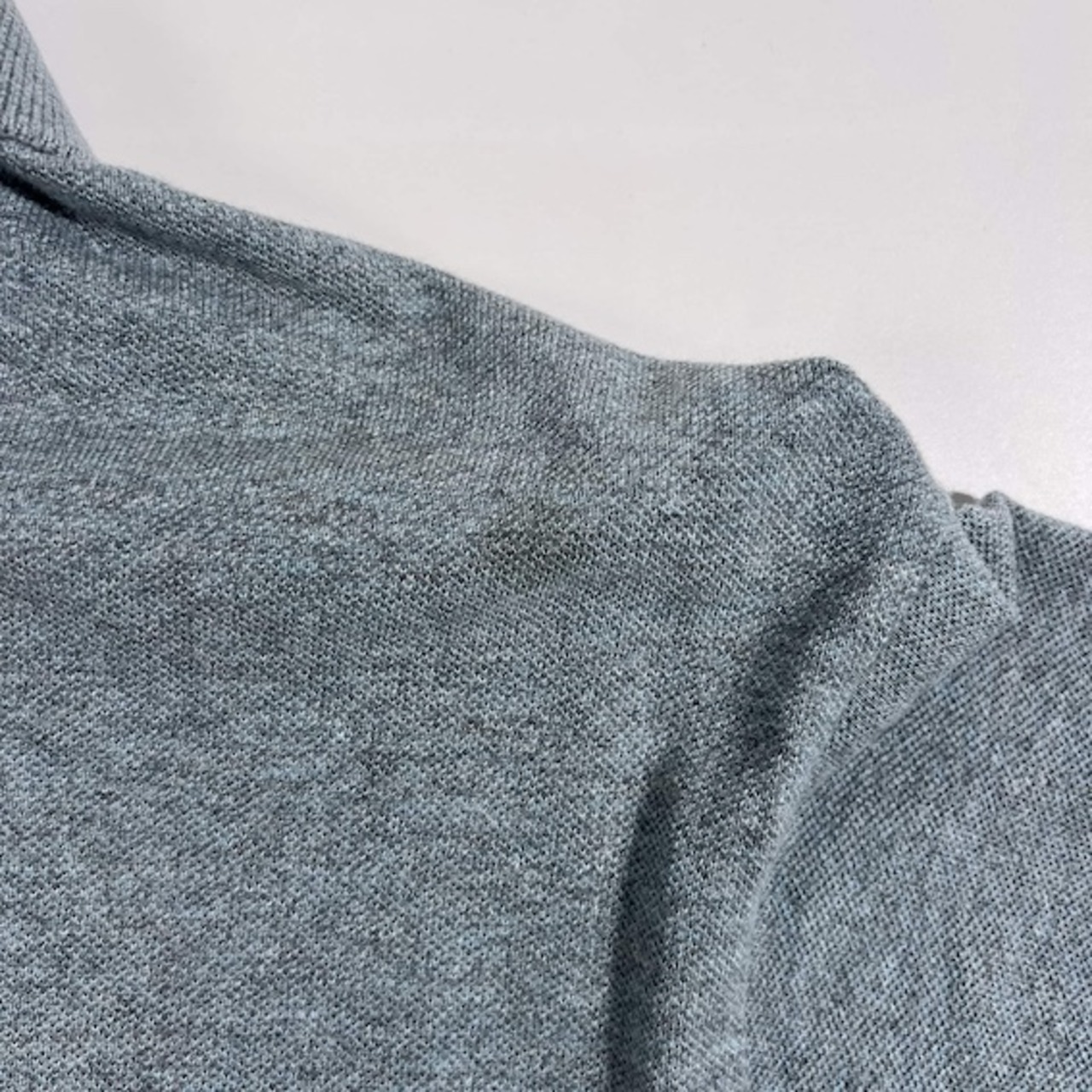 90s LACOSTE ラコステ 半袖 ポロシャツ 鹿の子 5 /ブルーグレー系 メンズ ビンテージ