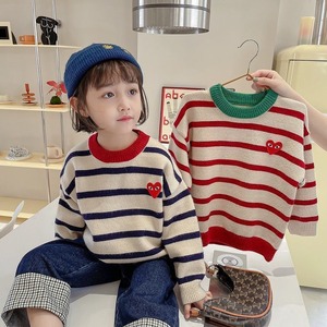 【春作】ハート柄ボーダーセーター