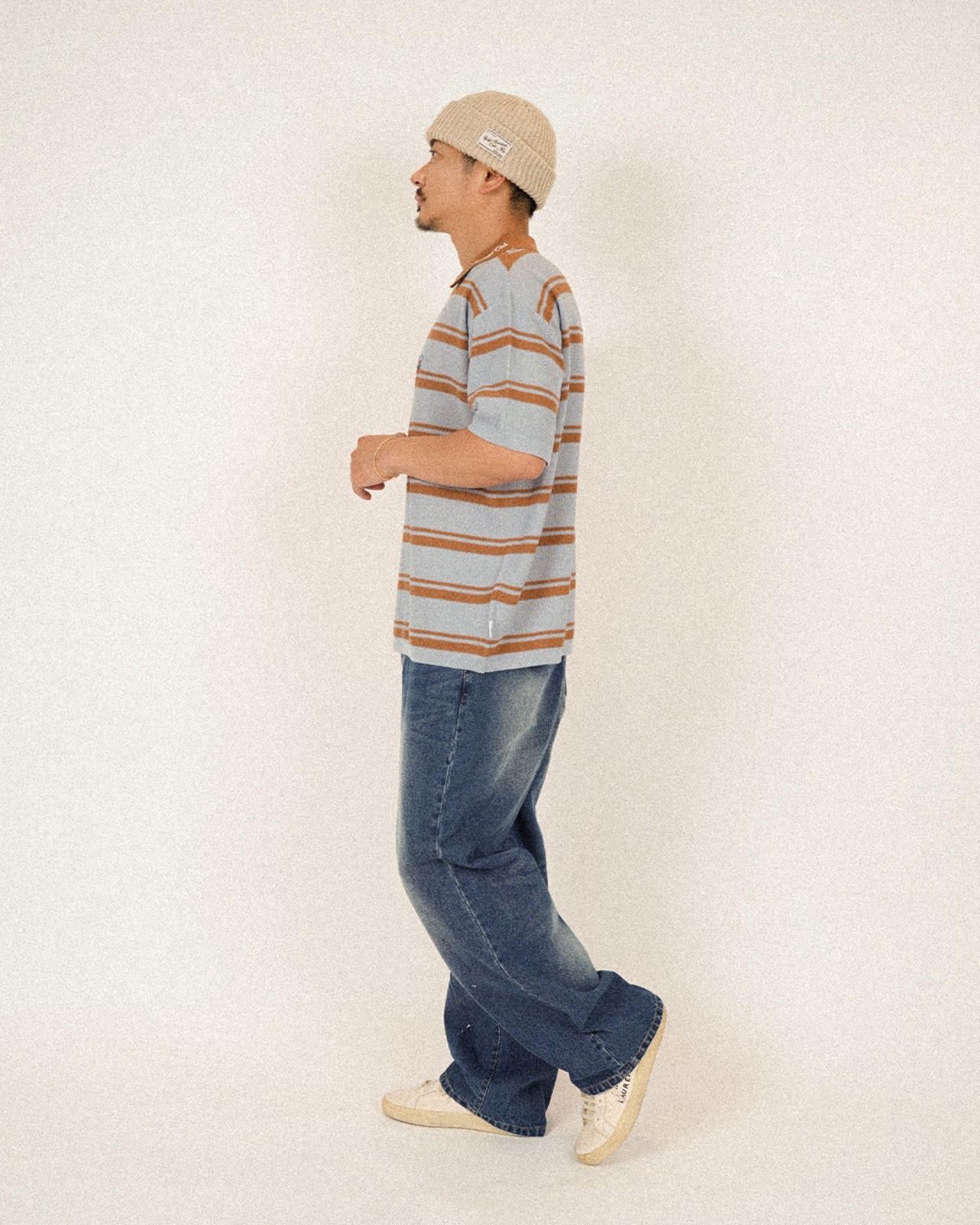 【#Re:room】BOARDER KNIT POLO SHIRTS［REK171］