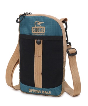 CHUMS チャムス スプリングデール ミニショルダーバッグ CH60-4102 ミニバッグ サコッシュ ポーチ 210Dリップストップナイロン スマホショルダー アウトドア Black/White