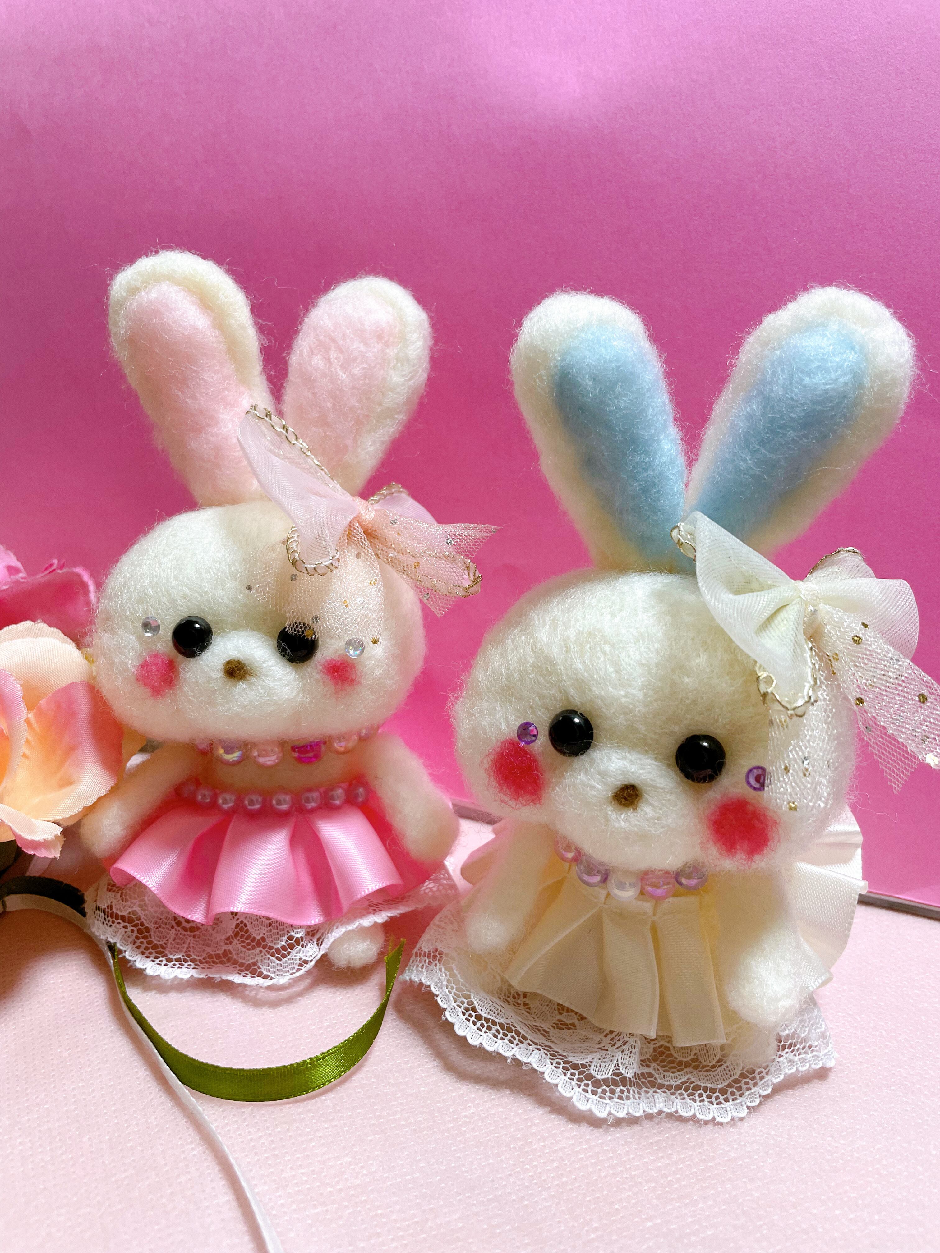 羊毛フェルトぬいぐるみ アイドルに憧れるうさぎちゃん | 羊毛フェルト