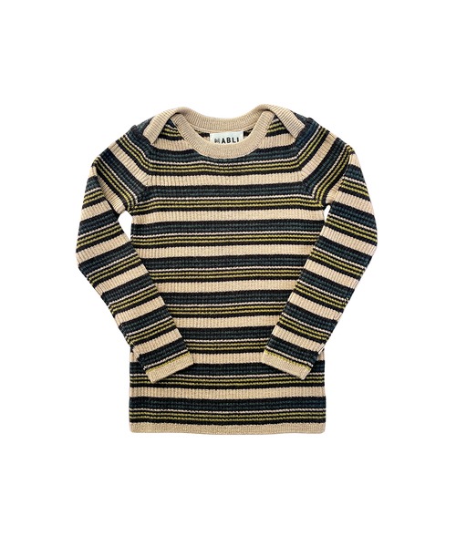 MABLI　SYLFAEN SKINNY RIB - BISCOTTI STRIPE (12m-2y)