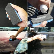 Cluoling 洗車スポンジ 10個セット コーティング コンパウンドスポンジ メンテナンス 水垢落とし ウロコ取り 研磨スポンジ 塗り込み専用 傷つかない EVA