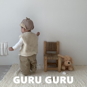 【guruguru】ふんわりベビーファーベスト ベージュ 70~90cm 241202