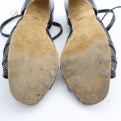 社交ダンス 衣装 ラテン シューズ ブラック系 リズム RHYTHM 黒 金 靴 くつ ヒール ストラップ 華やか レディース パーティー ステージ イベント 練習 レッスン ダンスシューズ ダンス衣装 ゴールド系