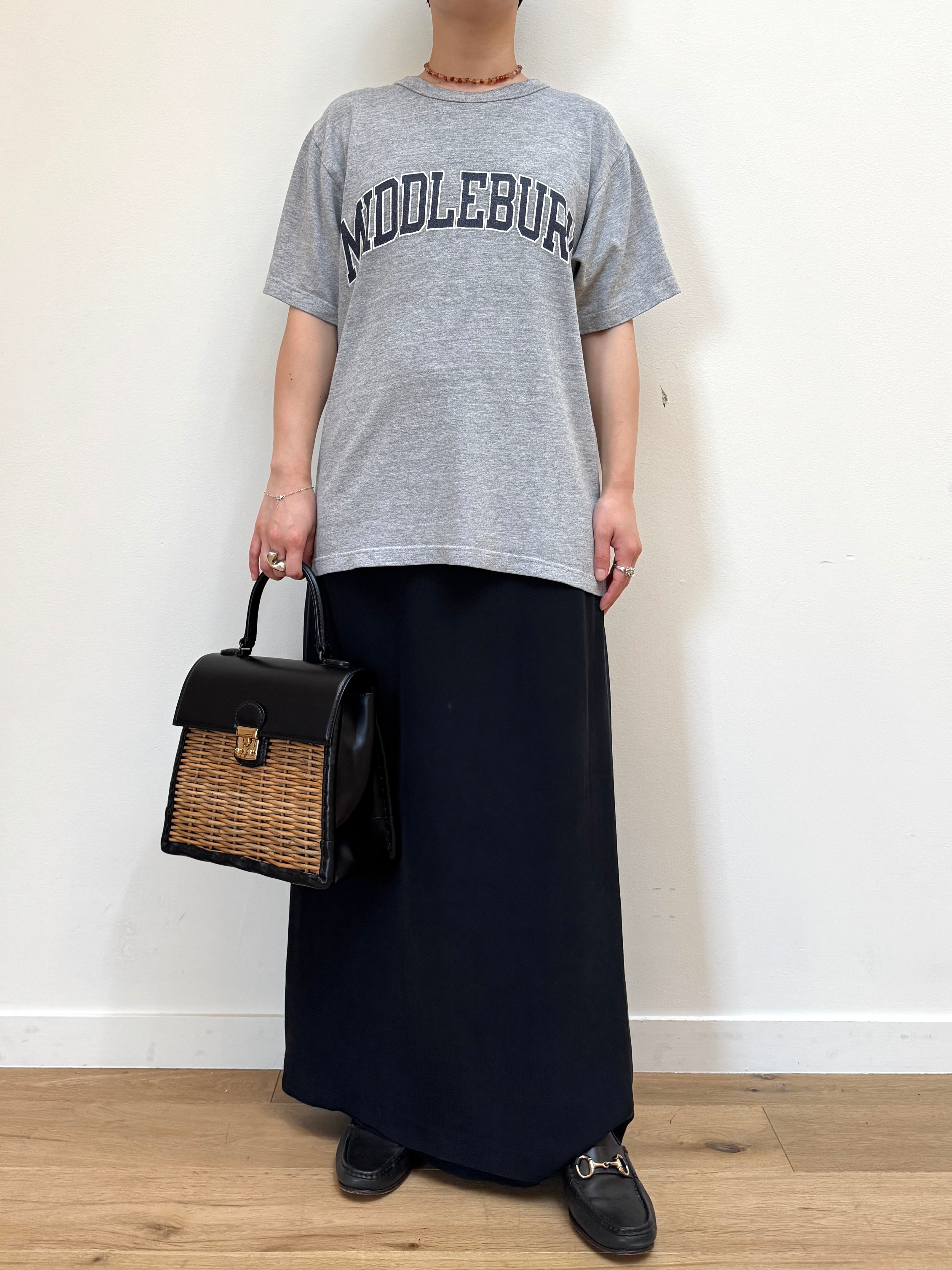 CU12-9 USED COLLEGE TEE "MIDDLEBURY" -GRAY-