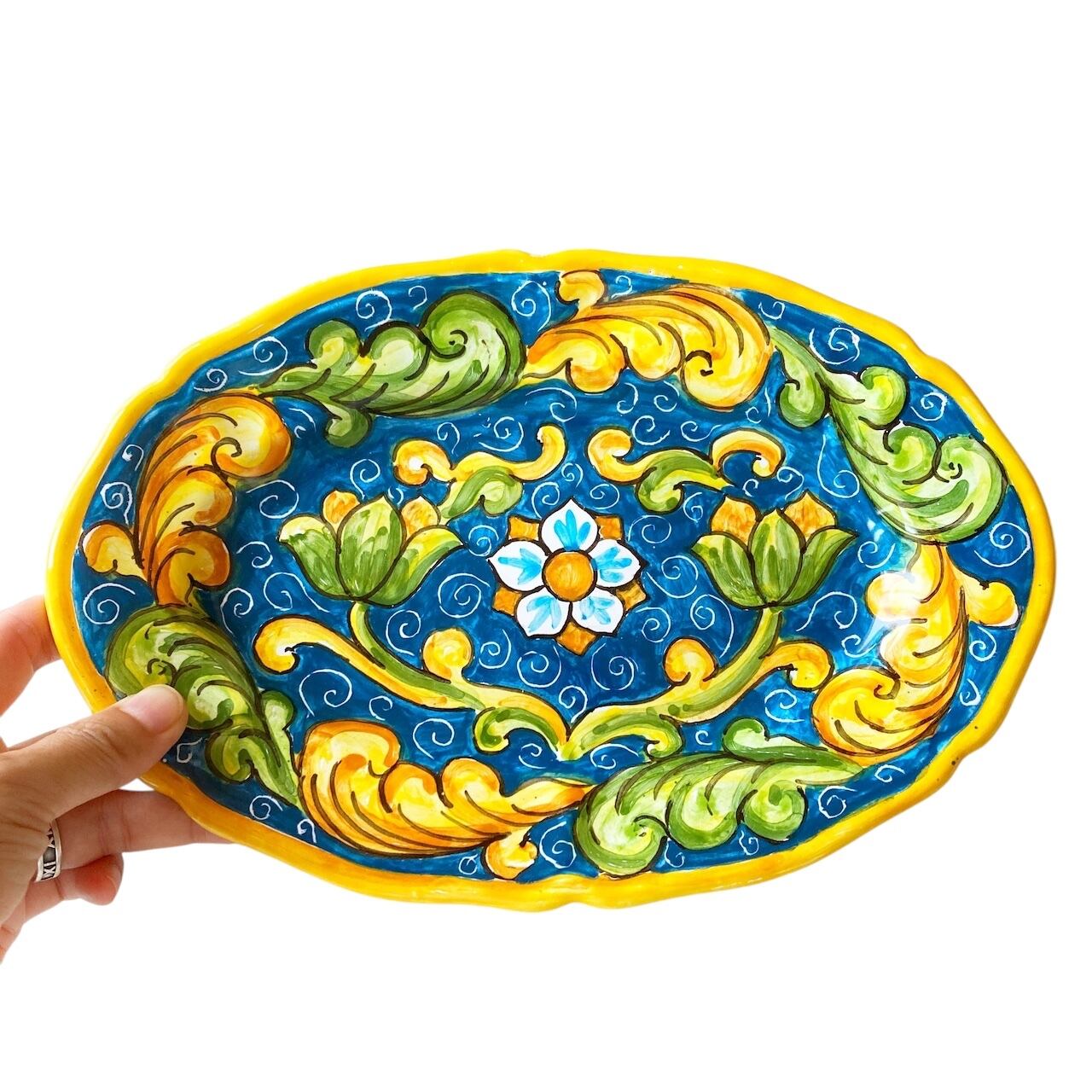 オーバル皿 25cm OVL047 マヨリカ焼き イタリア陶器 barocco