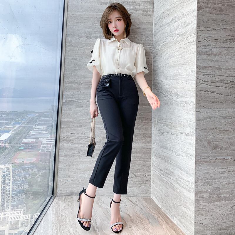 カラーウェストスリムパンツ サマー 夏物 MIUCO87790743835