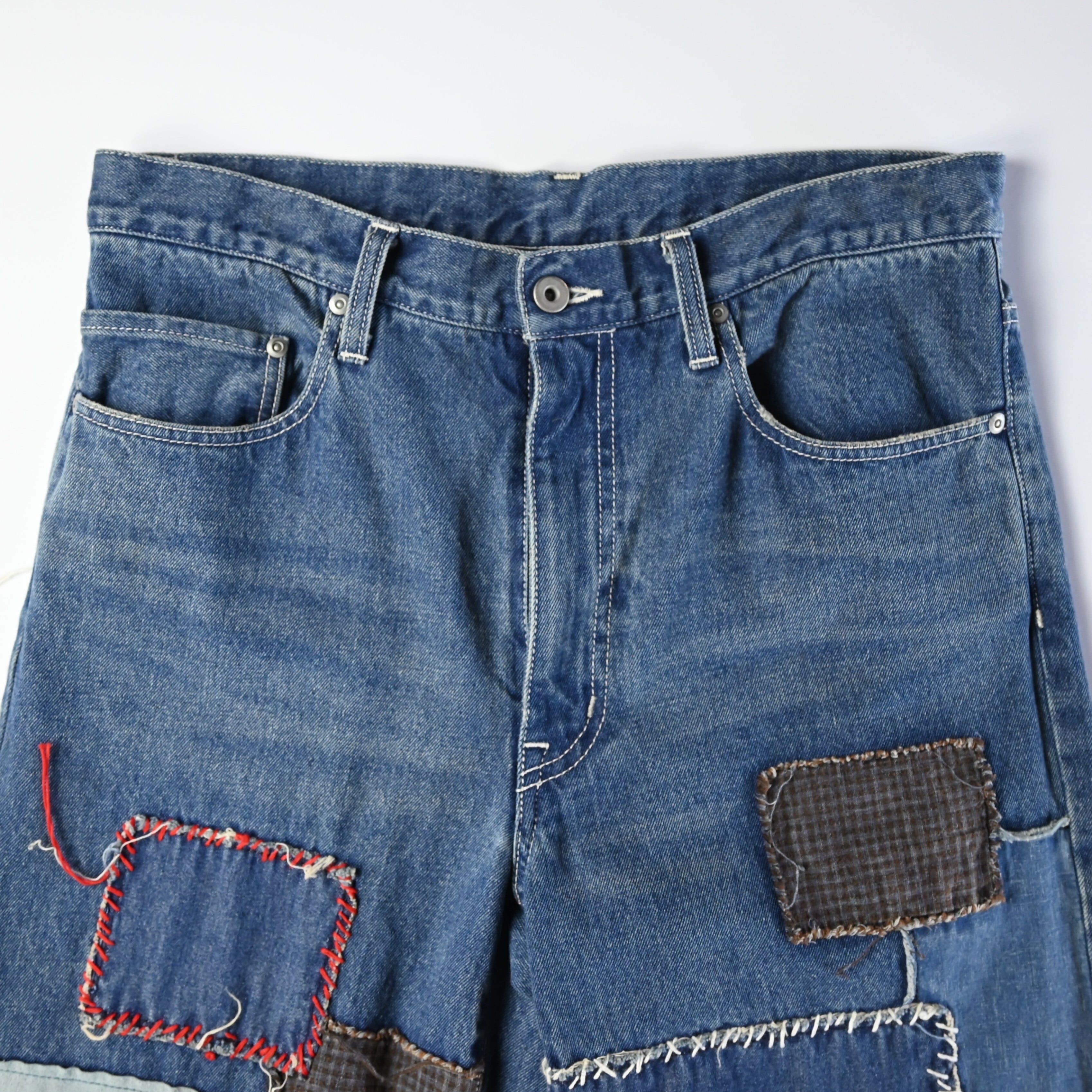 KUON / Sashiko Mended Denim Trousers | GANKO