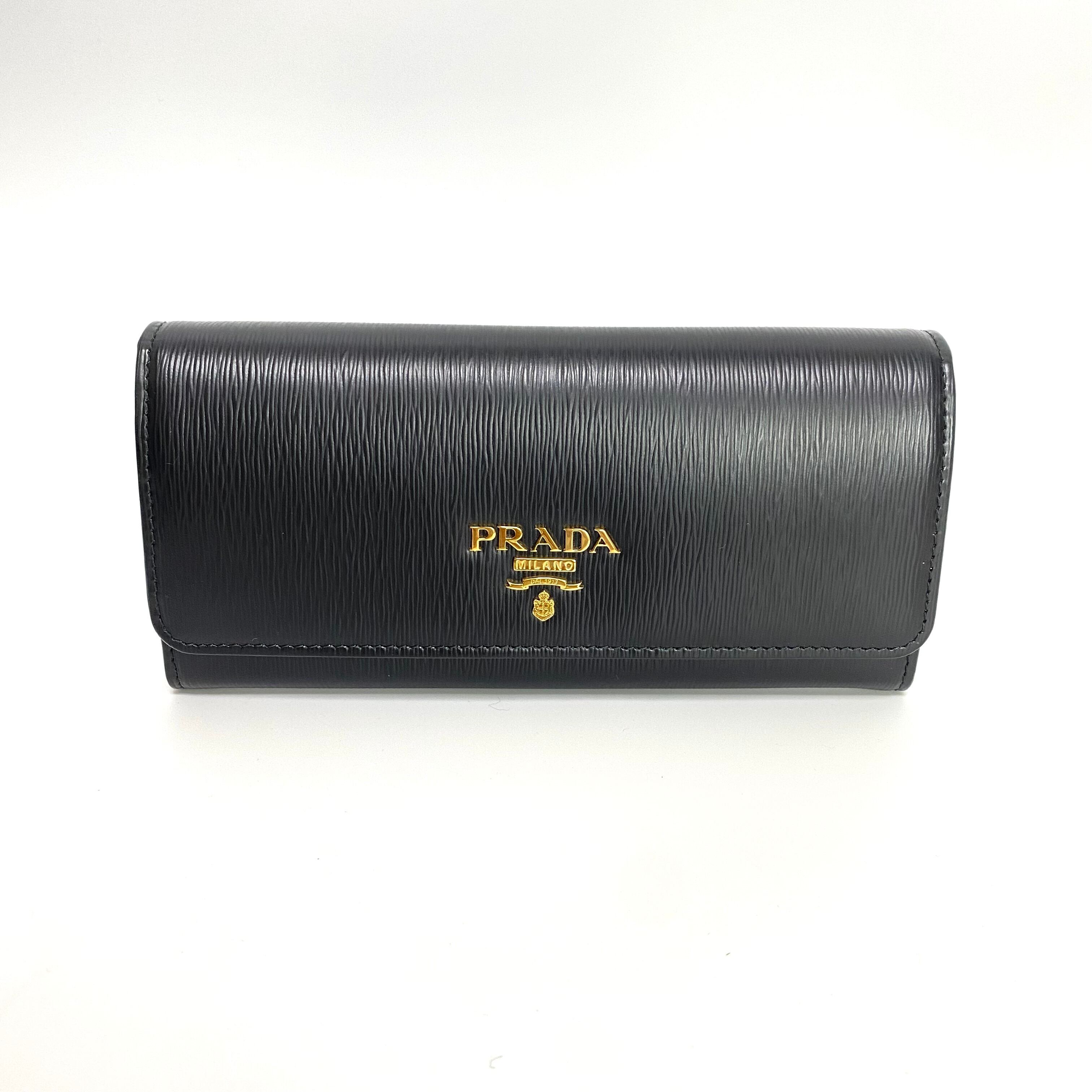 【美品ー良品】PRADA プラダ　長財布　サフィアーノ　ブラック