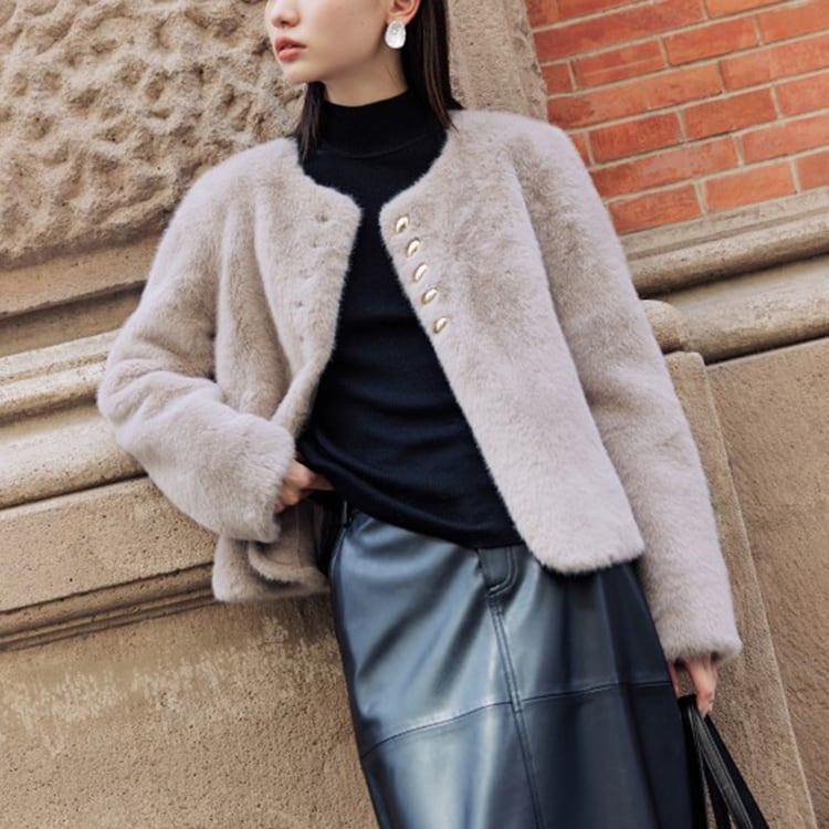 フェイクファーショートコート No.4264