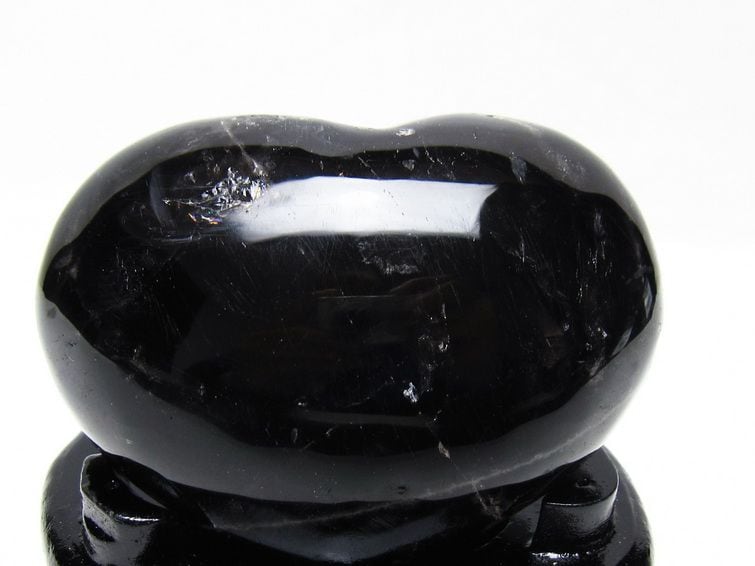 モリオン 置物 黒水晶 ハート 一点物 台座付属 155-989 | 天然石